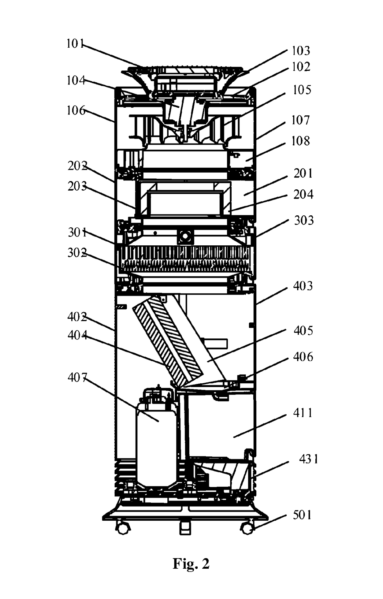 Humidification device and air treatment system