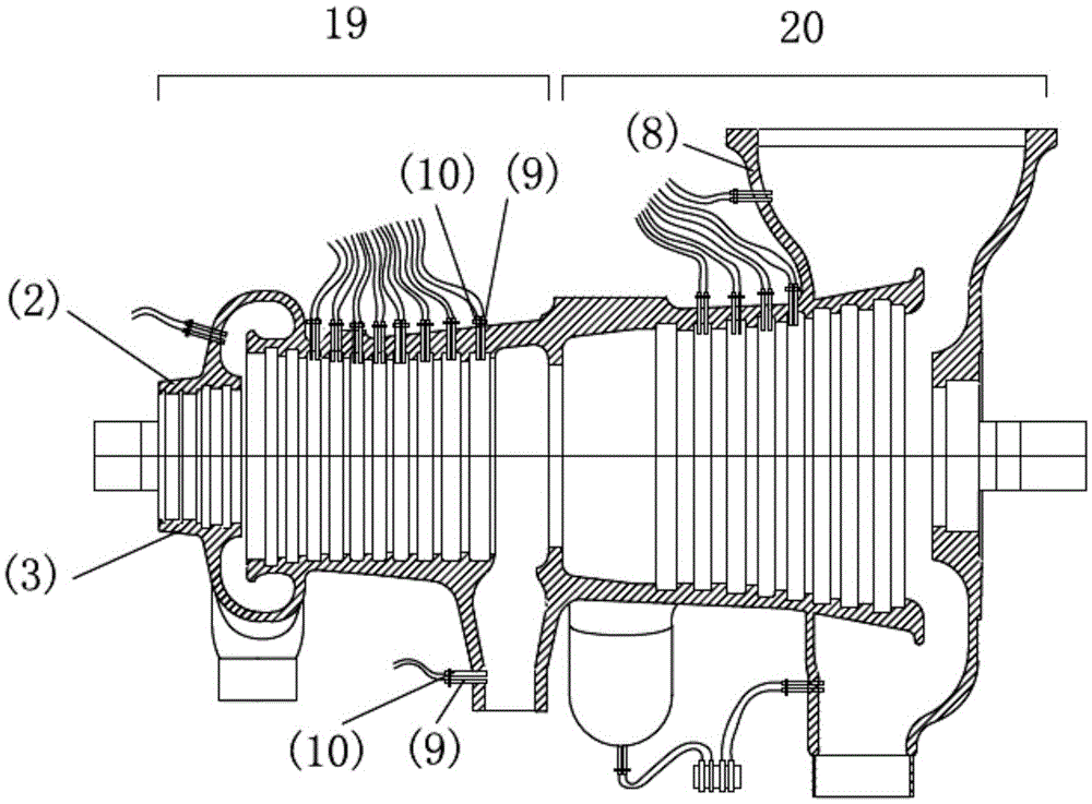 A usage life monitoring device used for a high and middle pressure cylinder of a frequently rapid start and stop combined cycle steam turbine