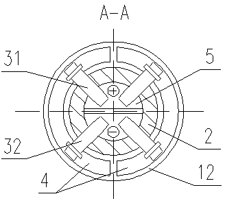 Large-current collector ring device of generator
