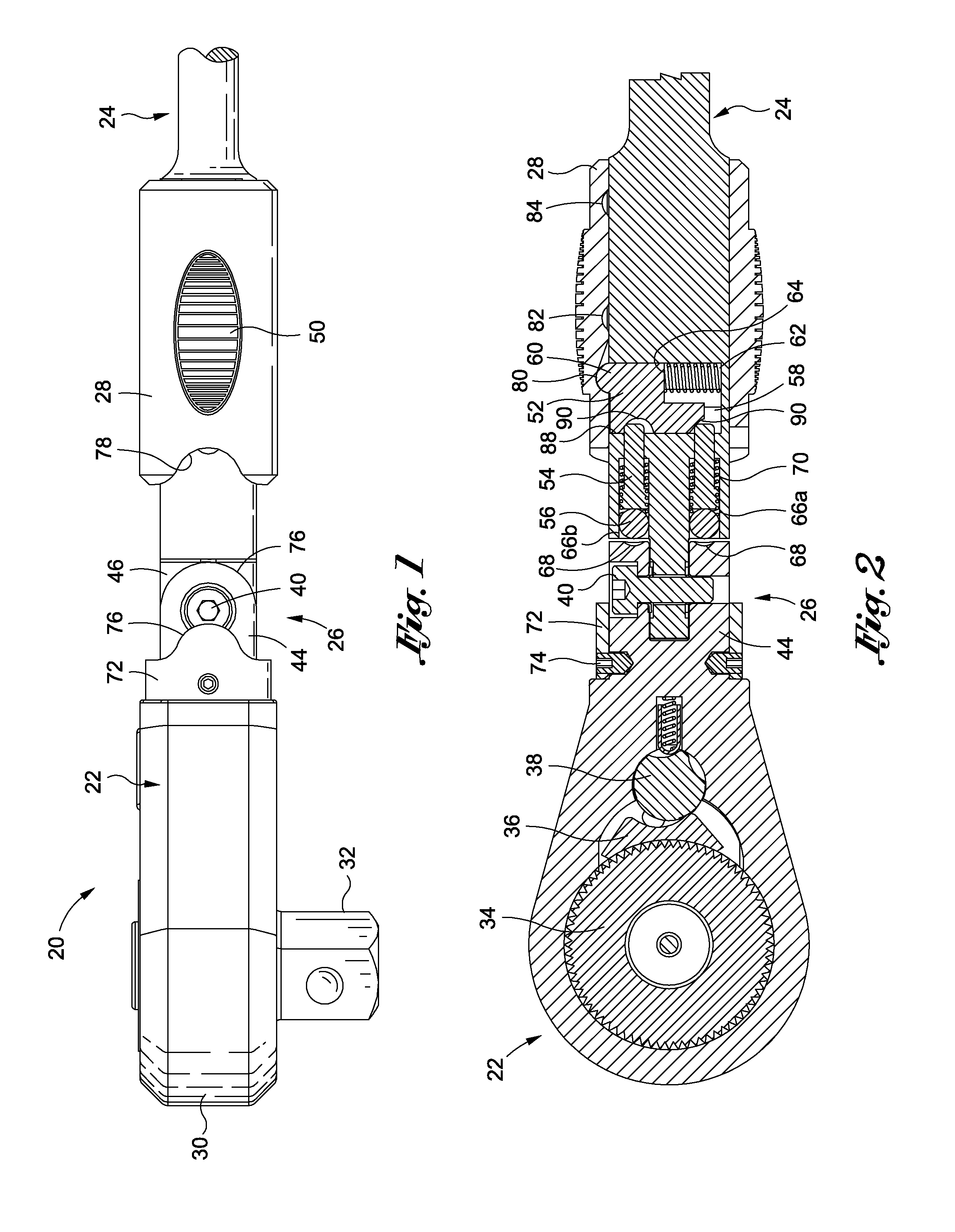 Hand tool having a head which is position-adjustable and lockable relative to a handle