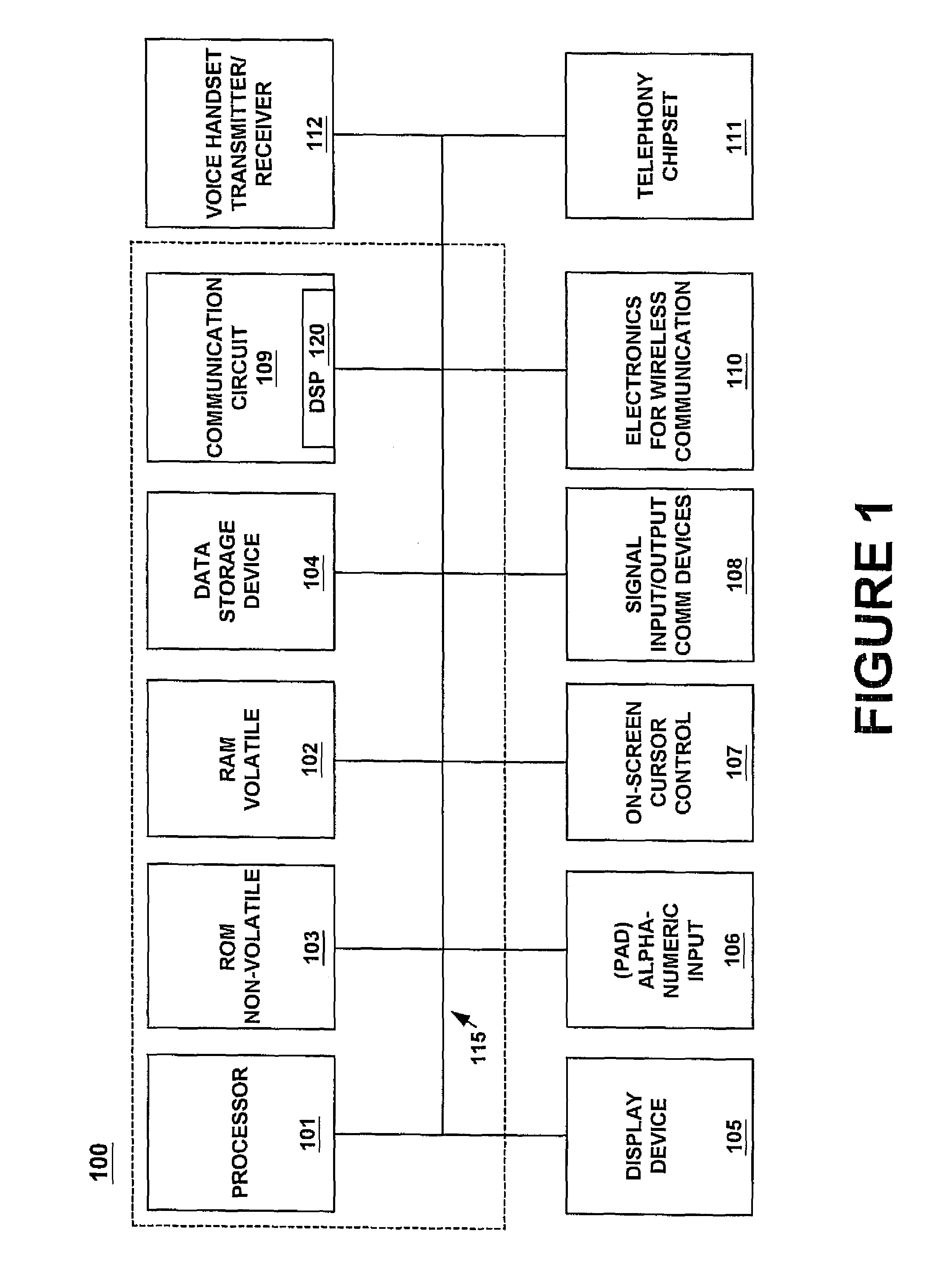 Compact removable voice handset for an integrated portable computer system/mobile phone