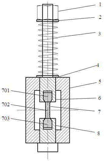 Corrosion test loading device and test method for short transverse direction of metal plate