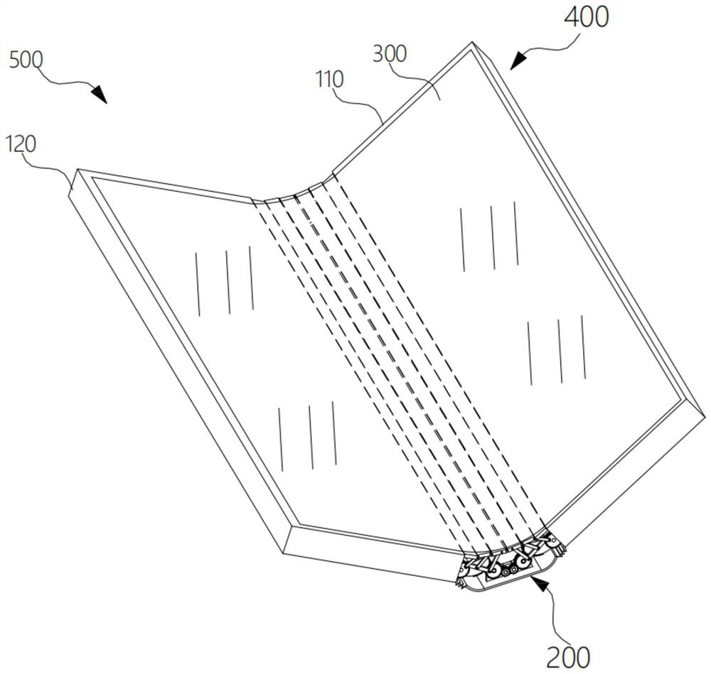 Folding mechanism, shell assembly and inward folded electronic equipment