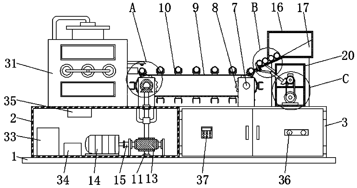 An automatic feeding control system for a steel pipe forming machine