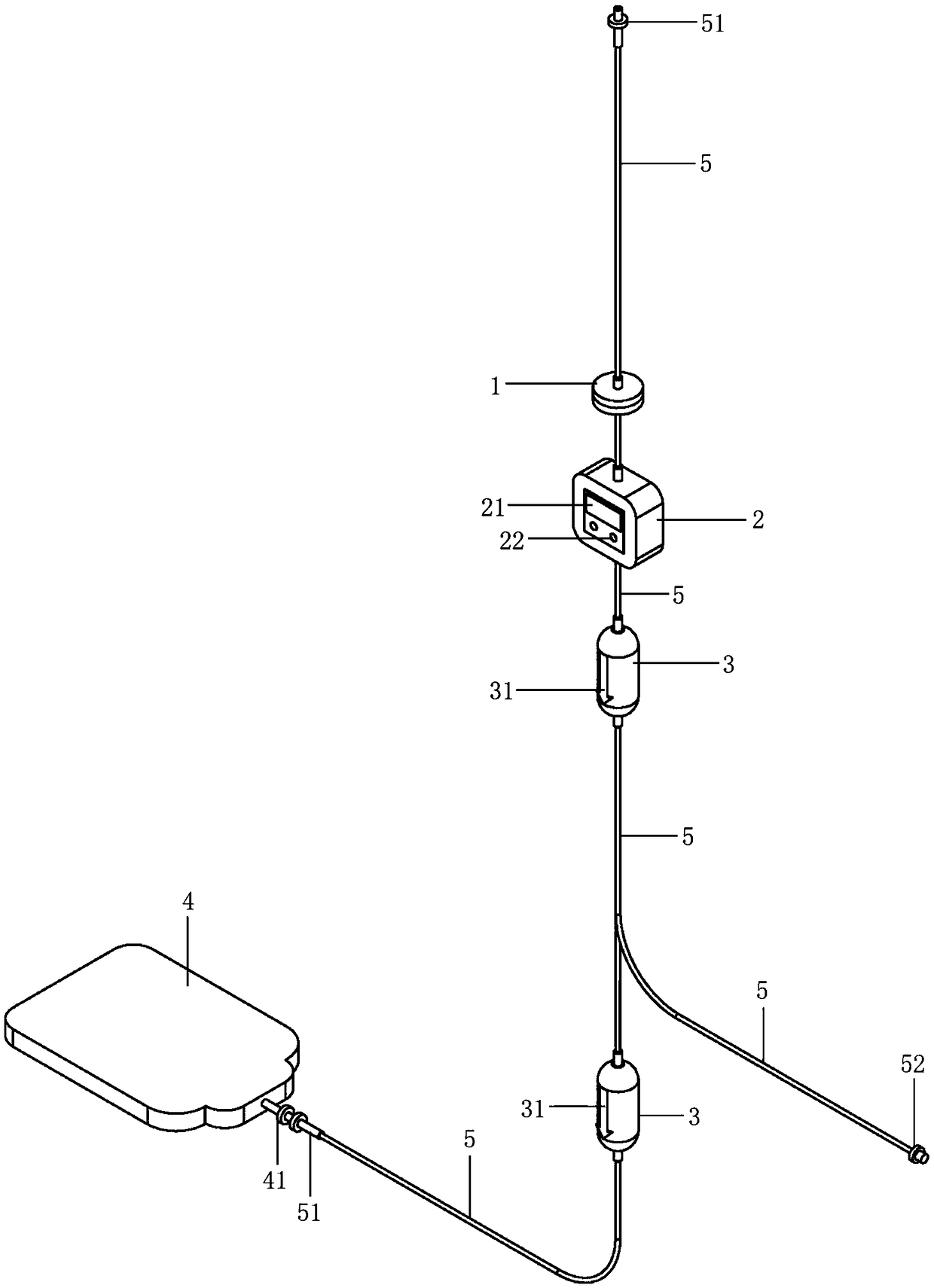 Waste liquid collecting device of automatic peritoneal dialysis machine