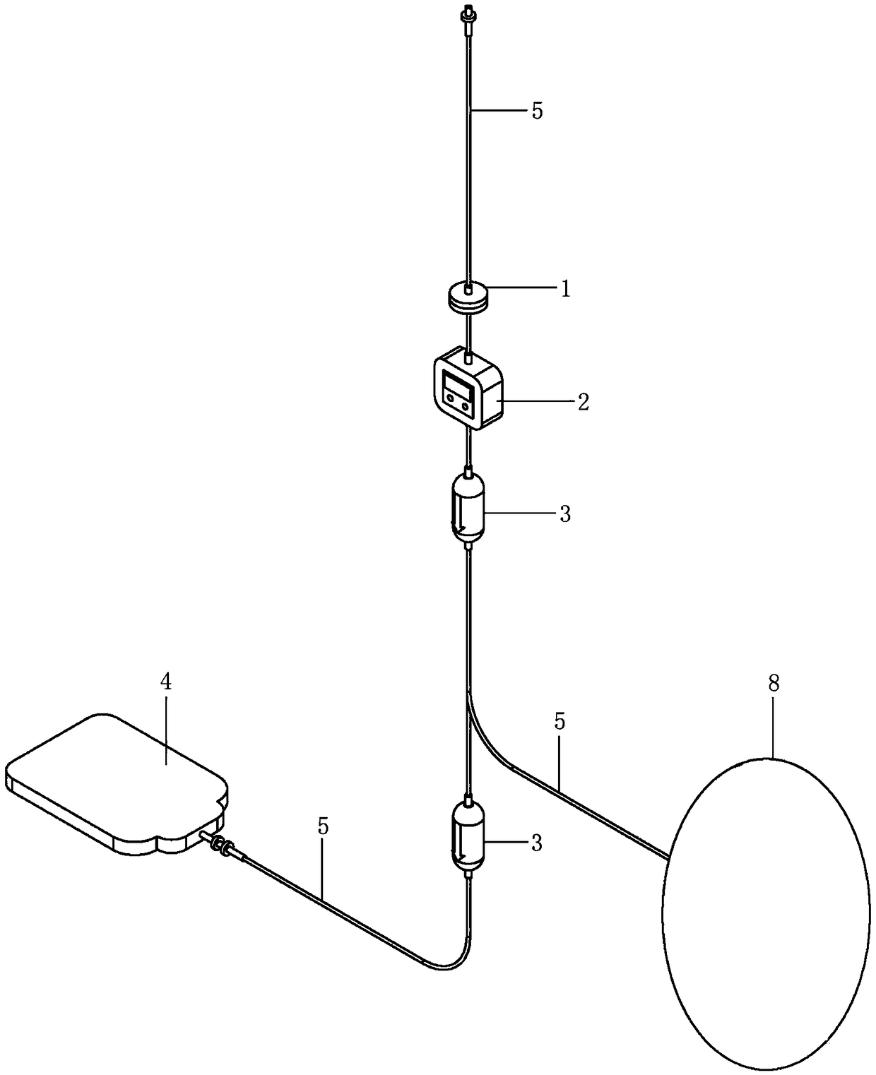 Waste liquid collecting device of automatic peritoneal dialysis machine