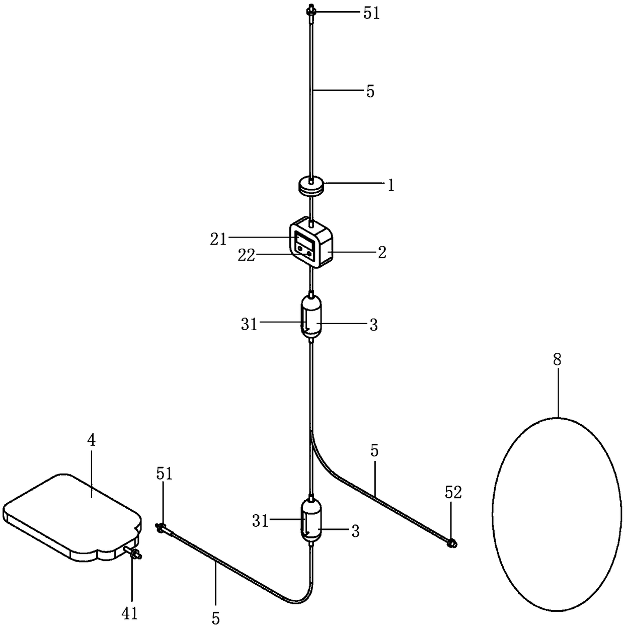 Waste liquid collecting device of automatic peritoneal dialysis machine