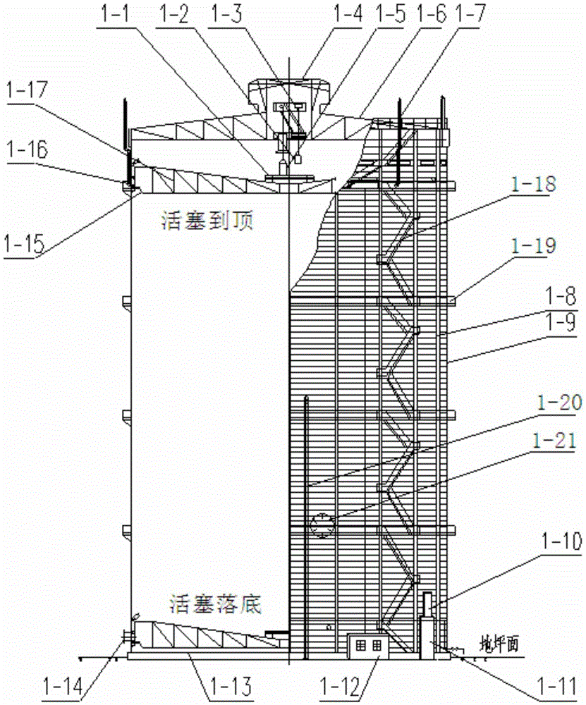 Method for transforming polygonal thin oil sealed dry gas holder to double-section rubber film sealed dry gas holder