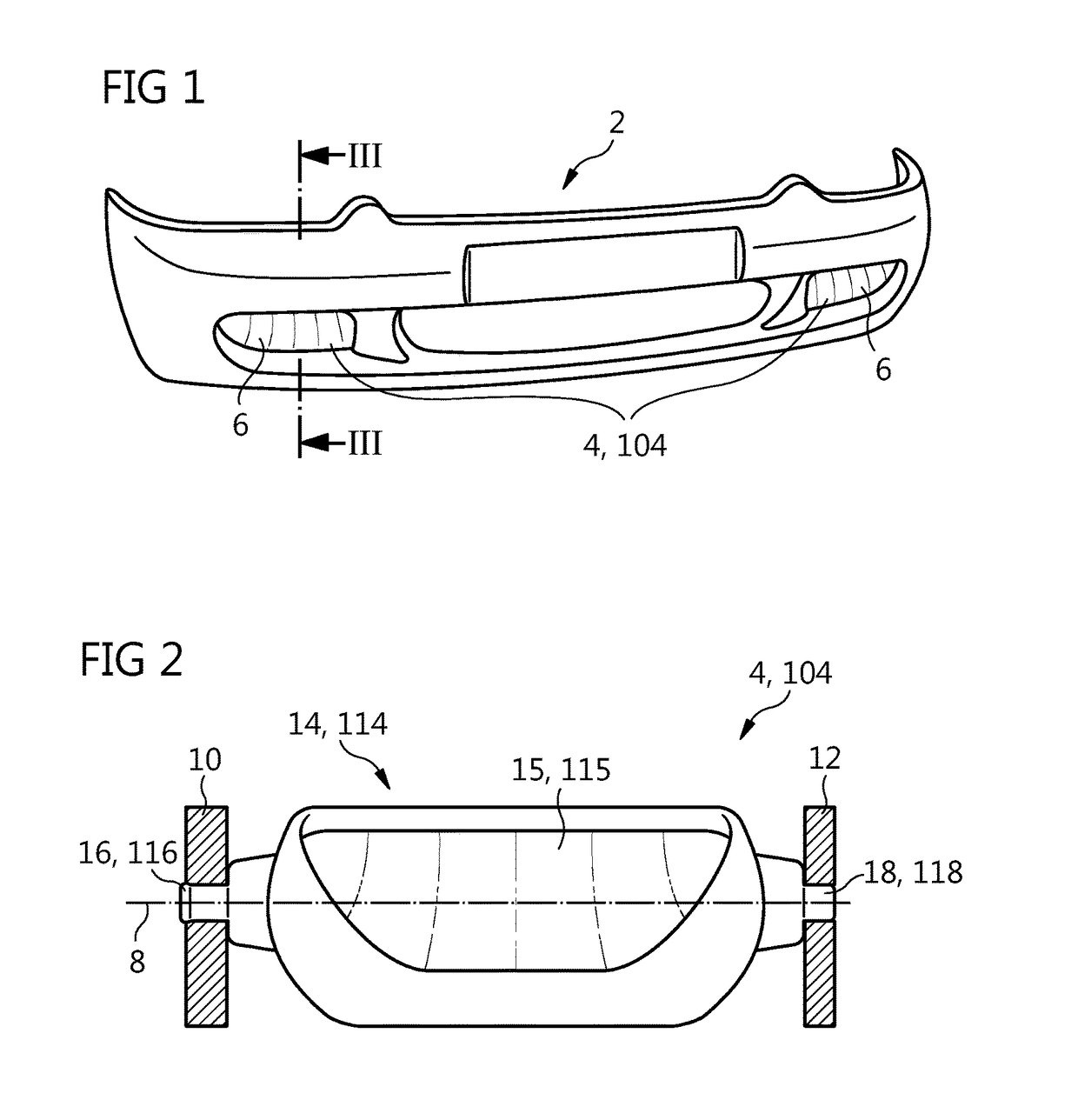 Adjustable fog lamp on motor vehicle front bumper