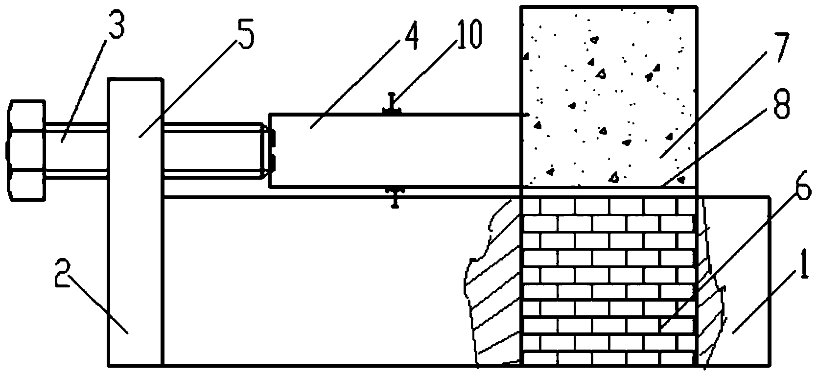 Simple shearing test method and device for rock-concrete cement face