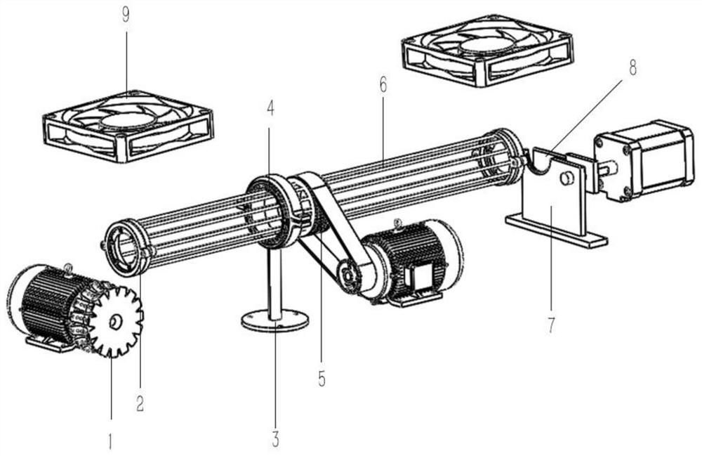 A rotary single-bar sugarcane cutting and leaf-rolling device