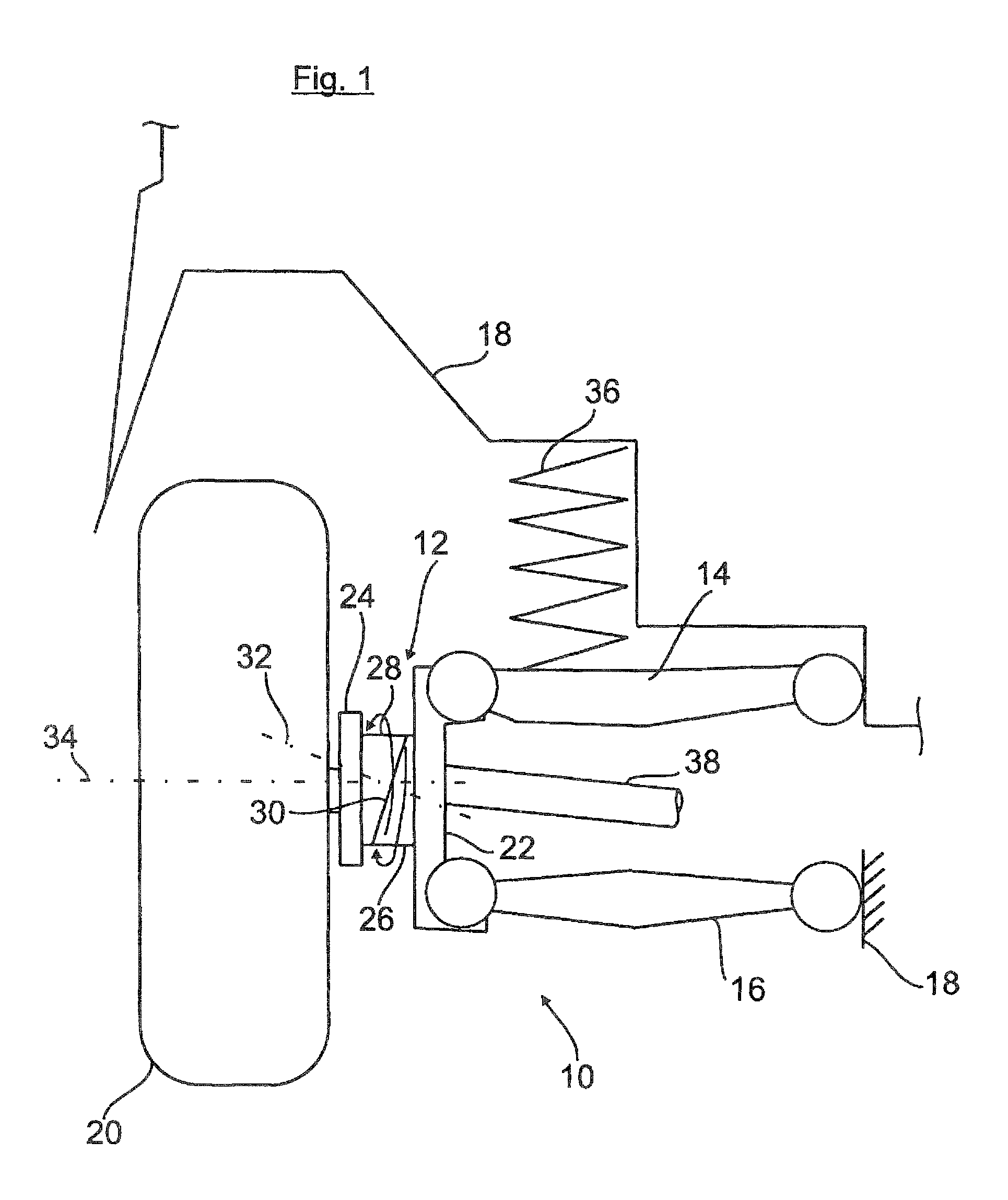 Device for adjusting camber and/or toe