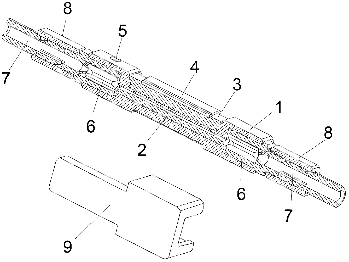 Tympanic-membrane type repeatedly openable optical fiber cold connector