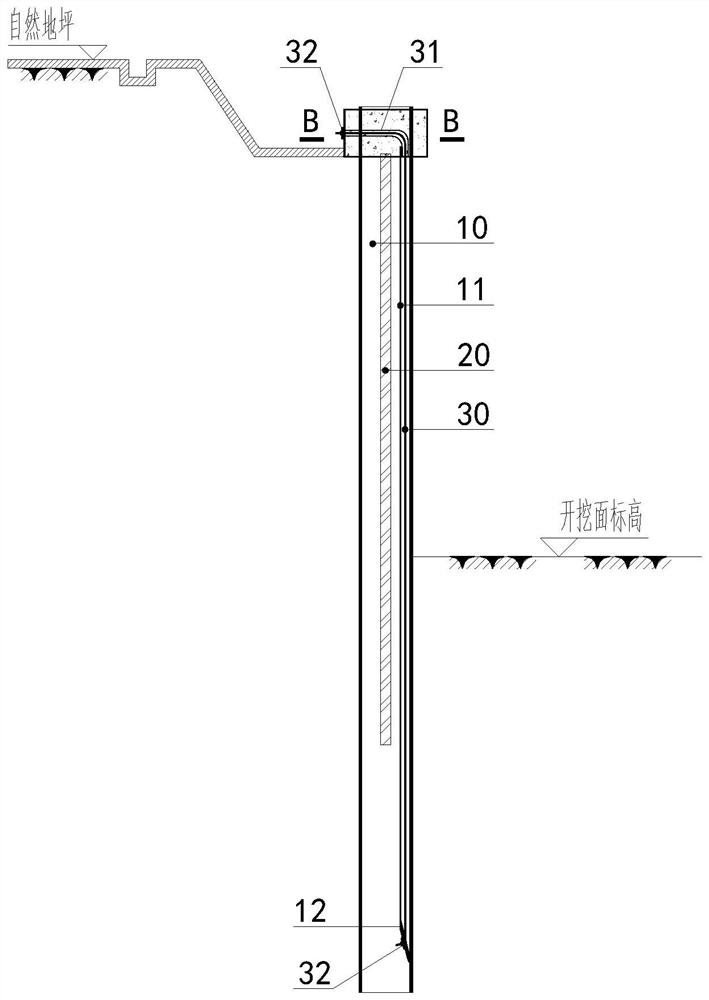 Prestressed PC construction method combined steel pipe pile foundation pit supporting structure and construction method thereof