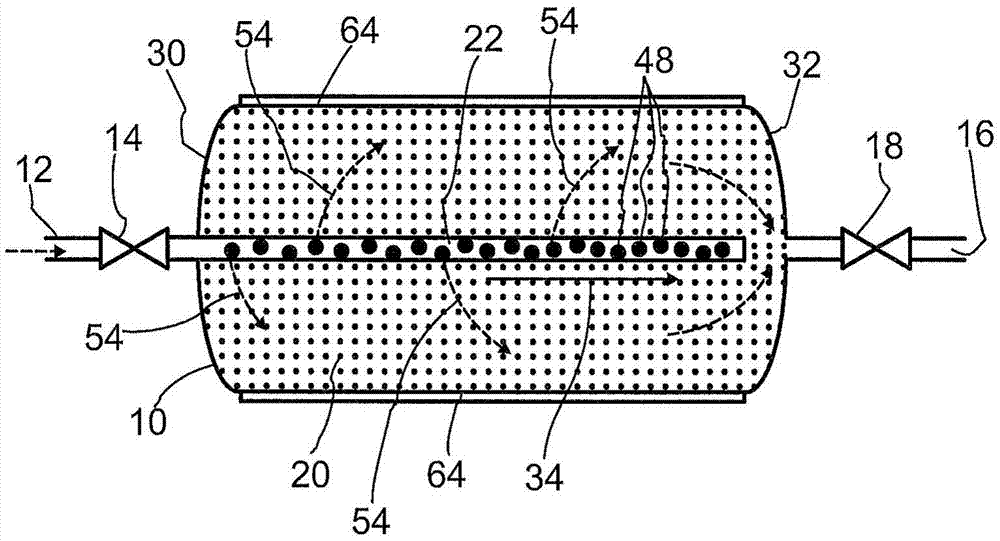 Filling device for a sorption store and sorption store