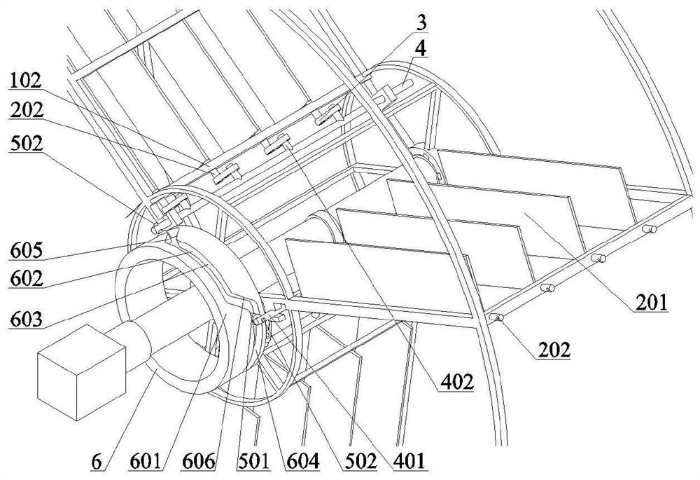 Two-horizontal four-vertical blade rotatable six-wheeled moving-wing UAV