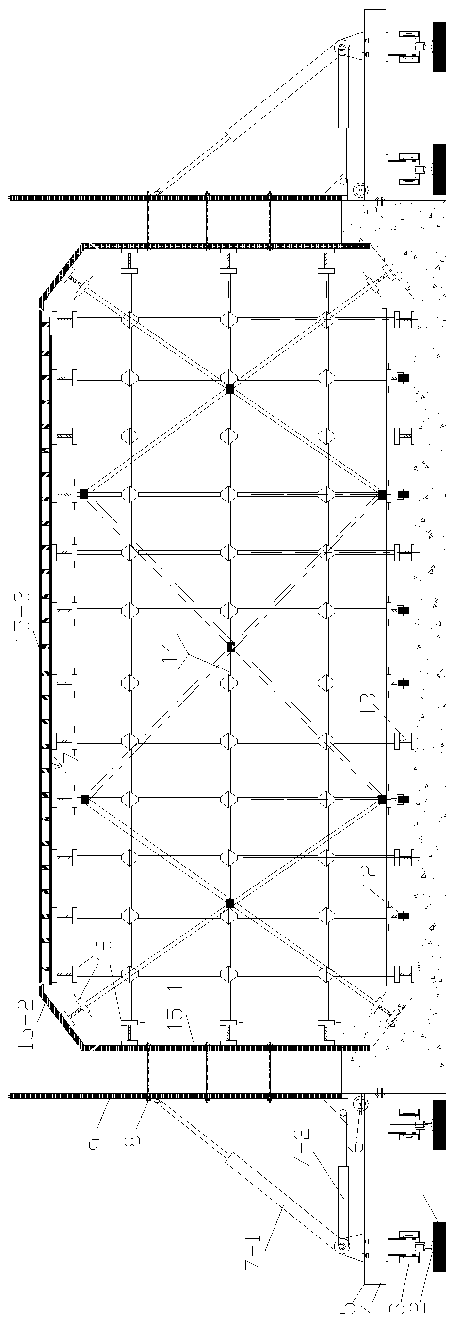 A box culvert sliding form construction device and method