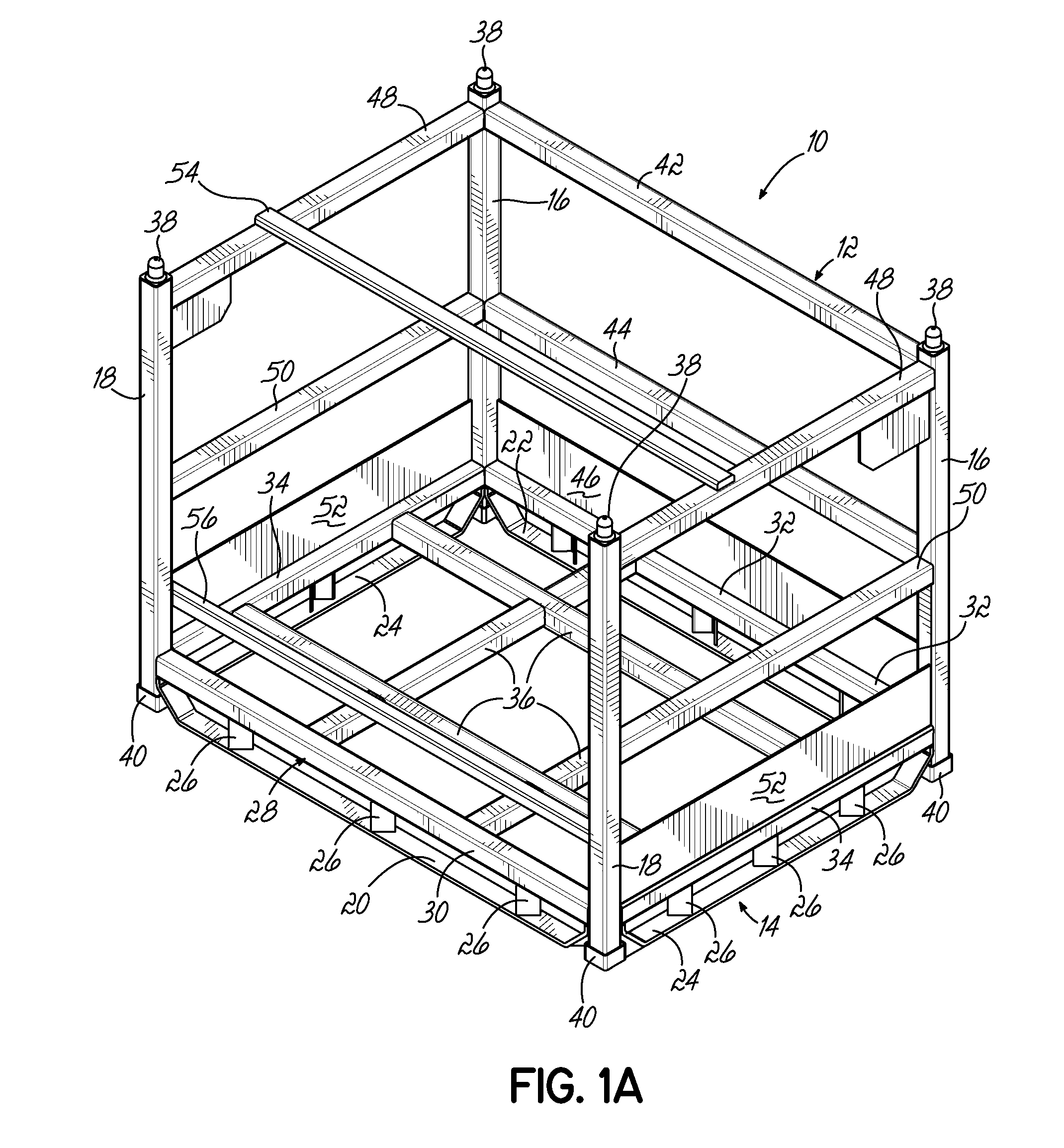 Container having non-linear and linear tracks for supporting movable dunnage