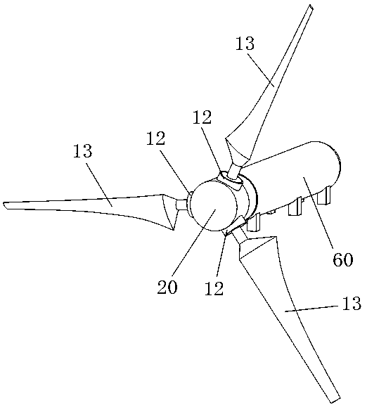 Horizontal axis ocean current energy generator variable pitch device and horizontal axis ocean current energy generator