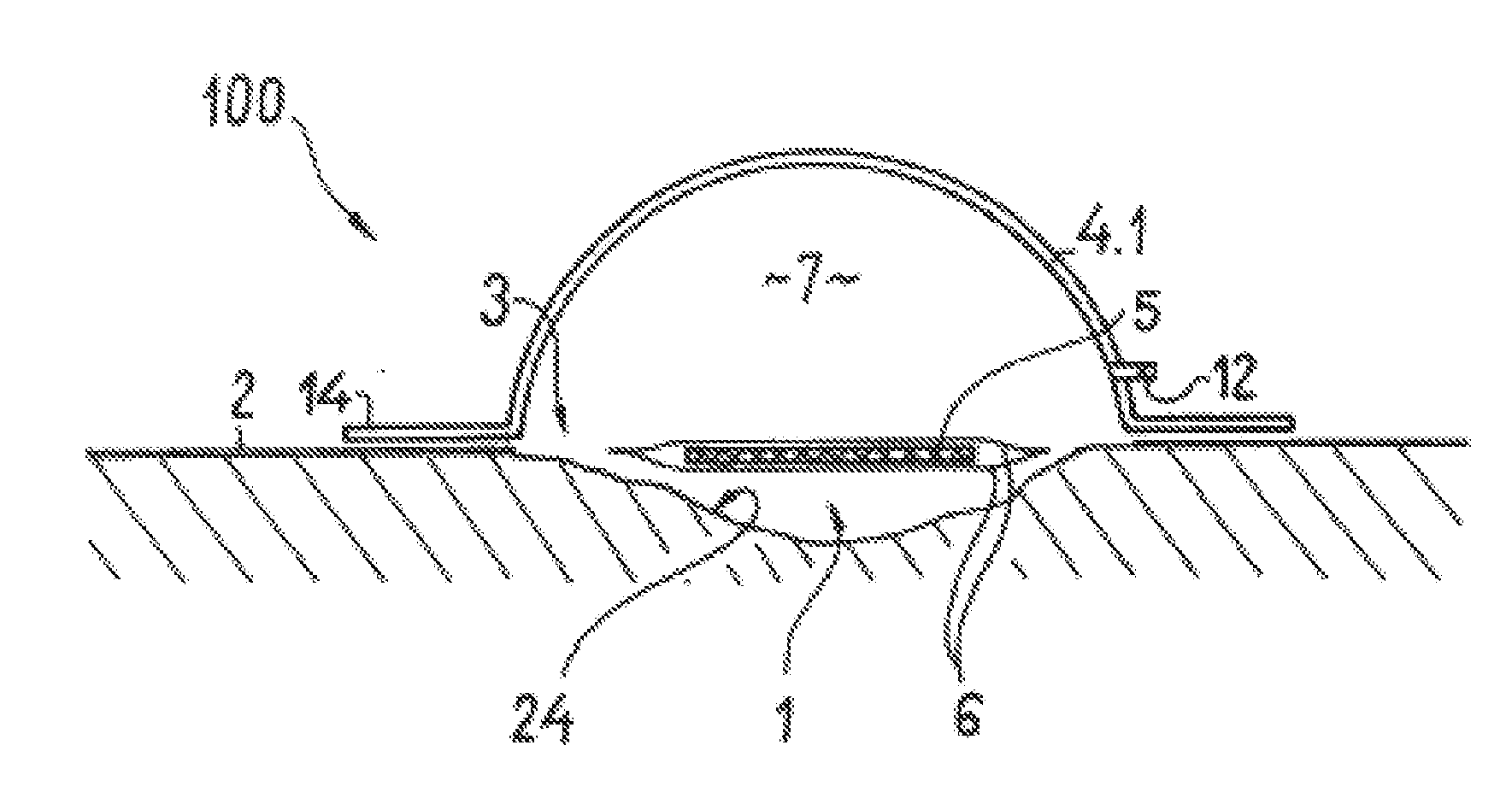 Wound treatment device with elastically deformable vacuum producing element