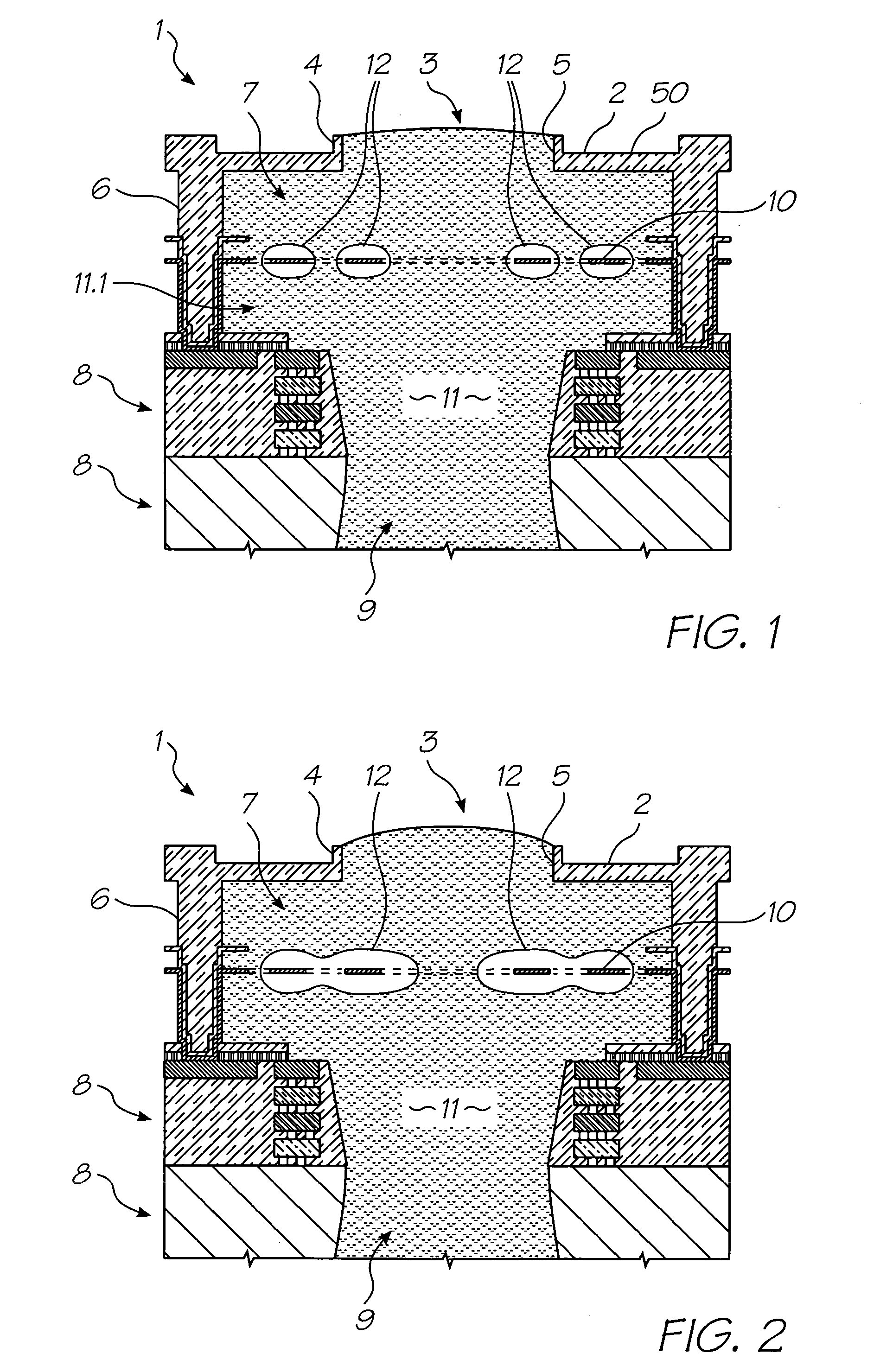Inkjet printhead with deep reverse etch in integrated circuit wafer
