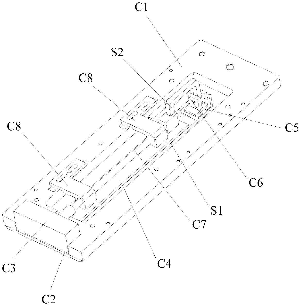 Fabric pressing and sewing device of cuff opening machine