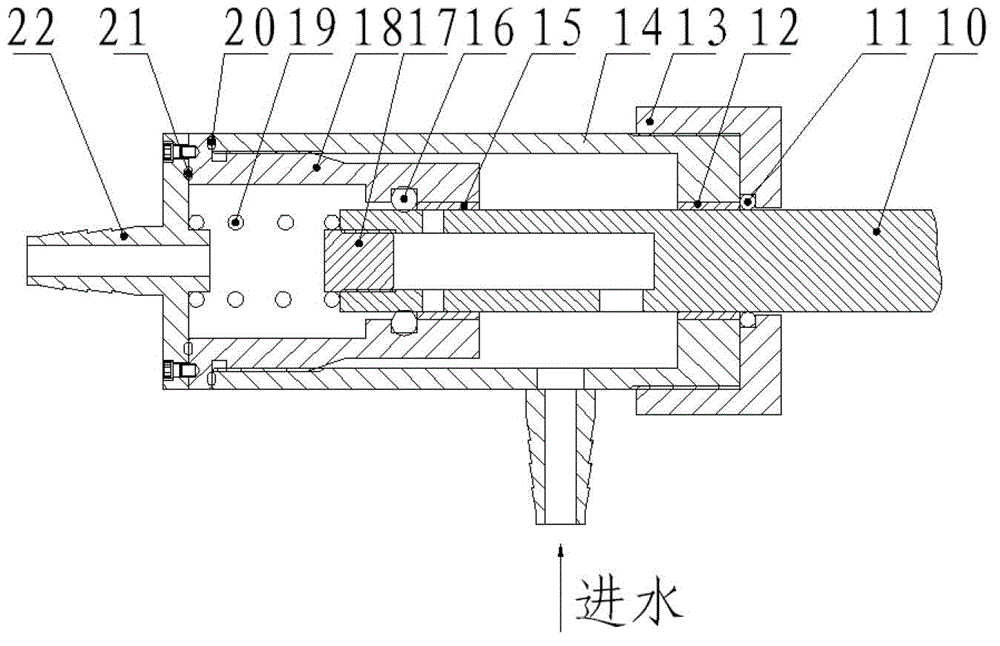 Water-saving control valve of resistance welding piston rod cooling system
