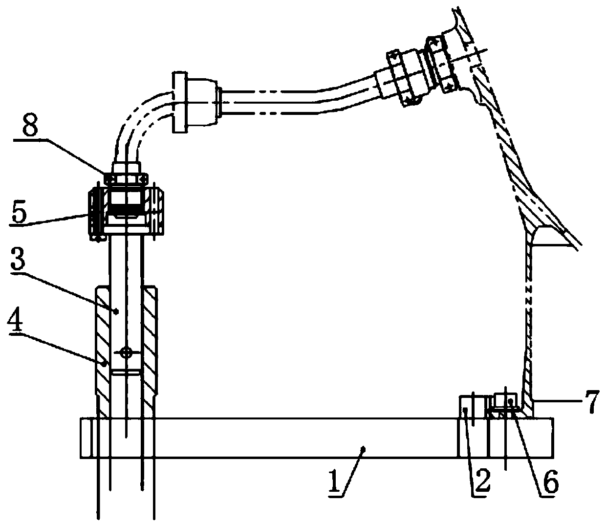 A verticality measuring device for the mouth of a single-cantilever pipeline of an aero-engine