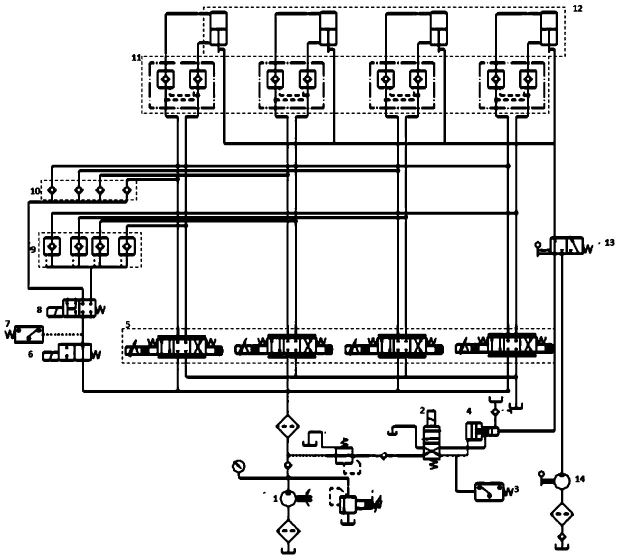 Power transmission line tower lifting system and method based on intelligent hydraulic technology