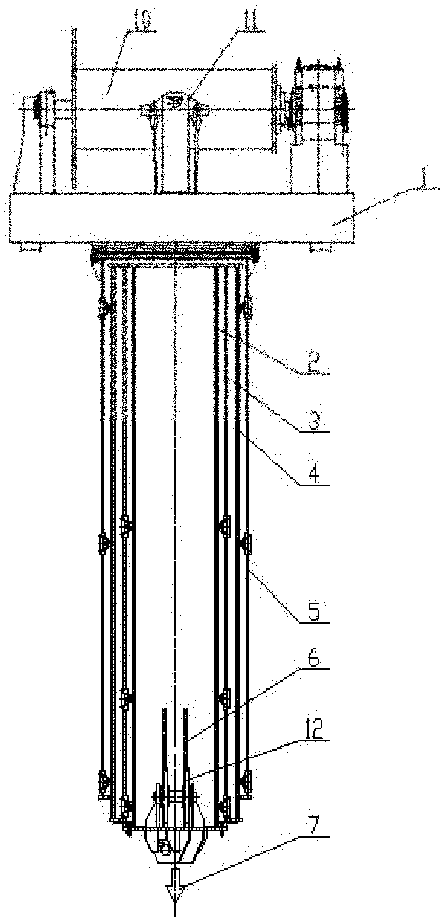 Crane hoisting mechanism with extension sleeve