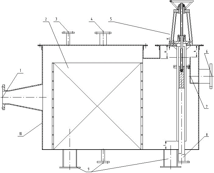 Nitrobenzene separator with nitrobenzene layered interface regulating device