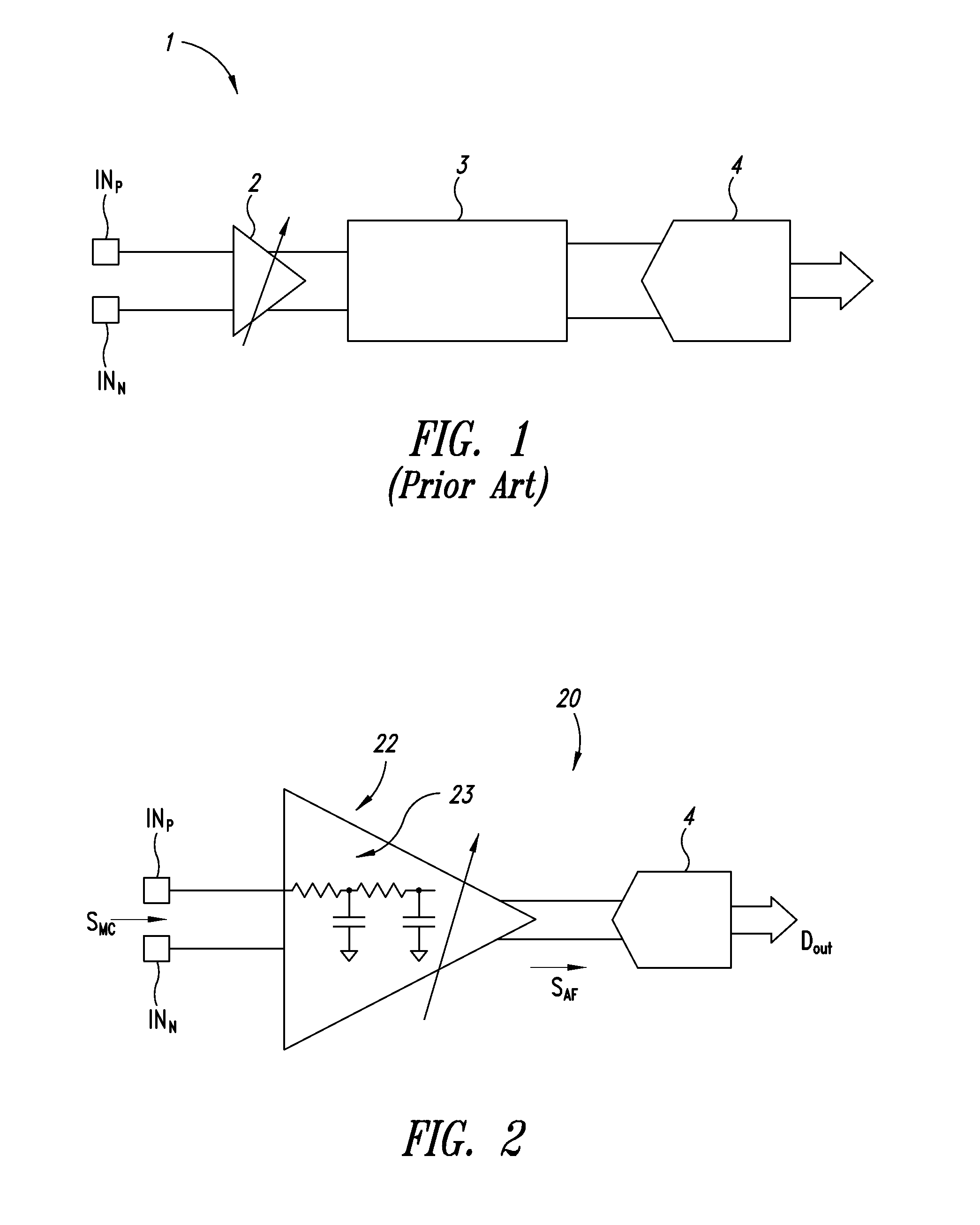 Integrated programmable gain amplifier circuit and system including the circuit