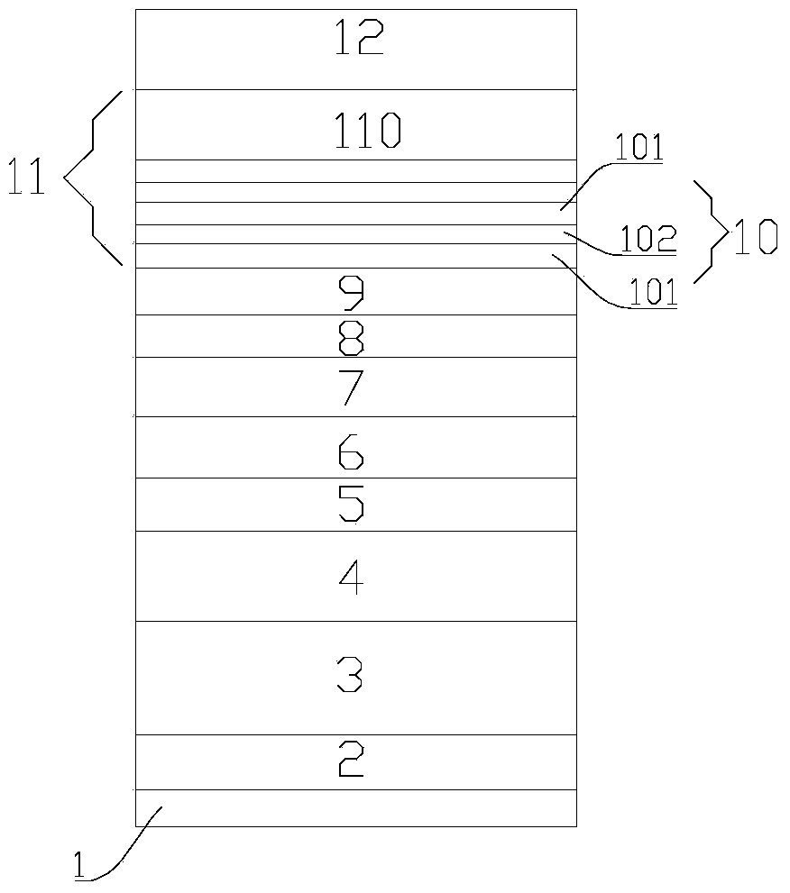 Light-emitting diode (LED) epitaxial layer structure and LED chip with same