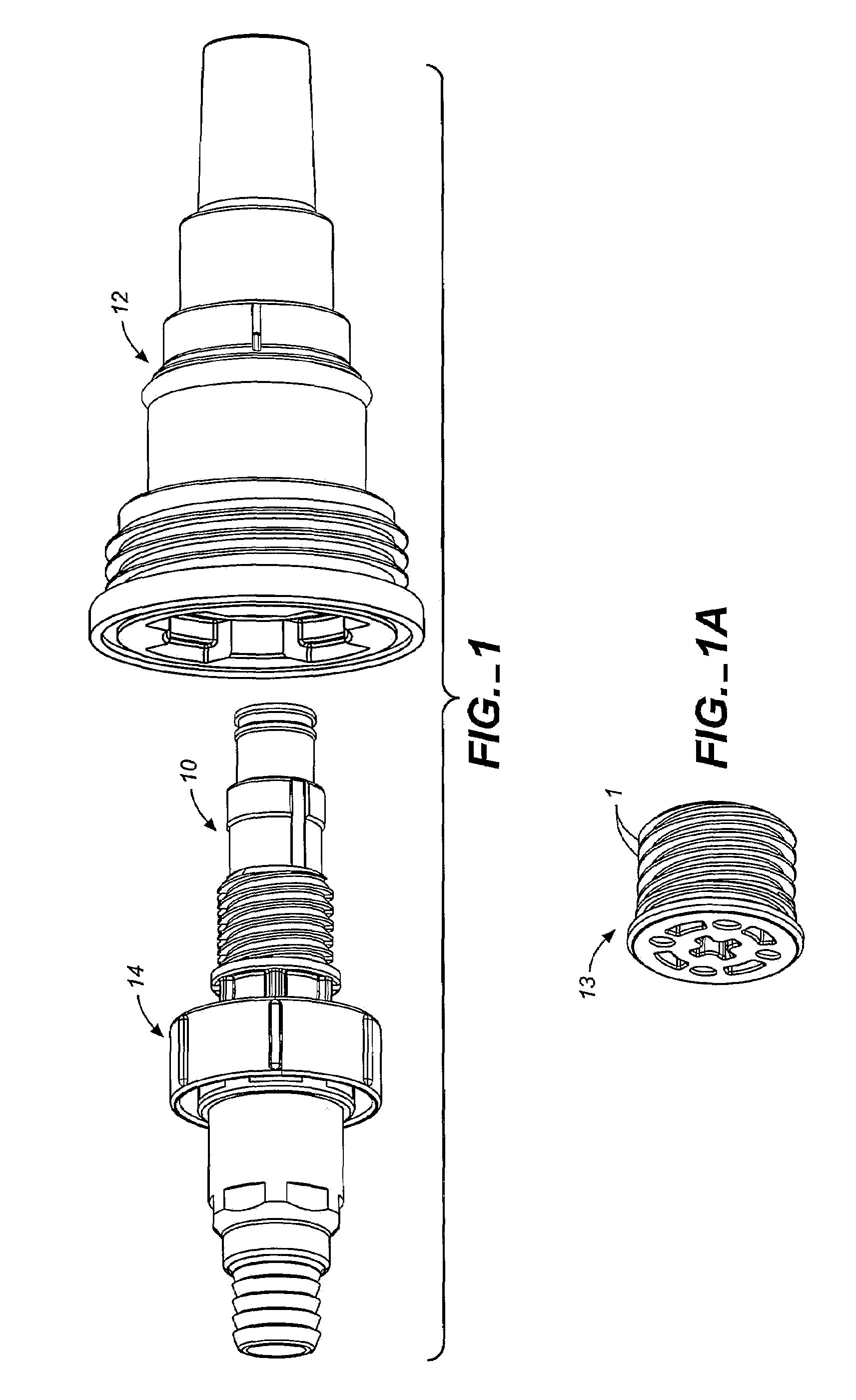Connect/disconnect coupling for a container