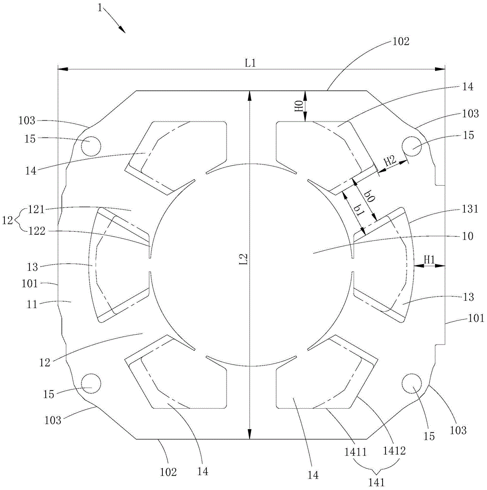 Method for increasing groove area of stator iron core, stator iron core, stator, and motor