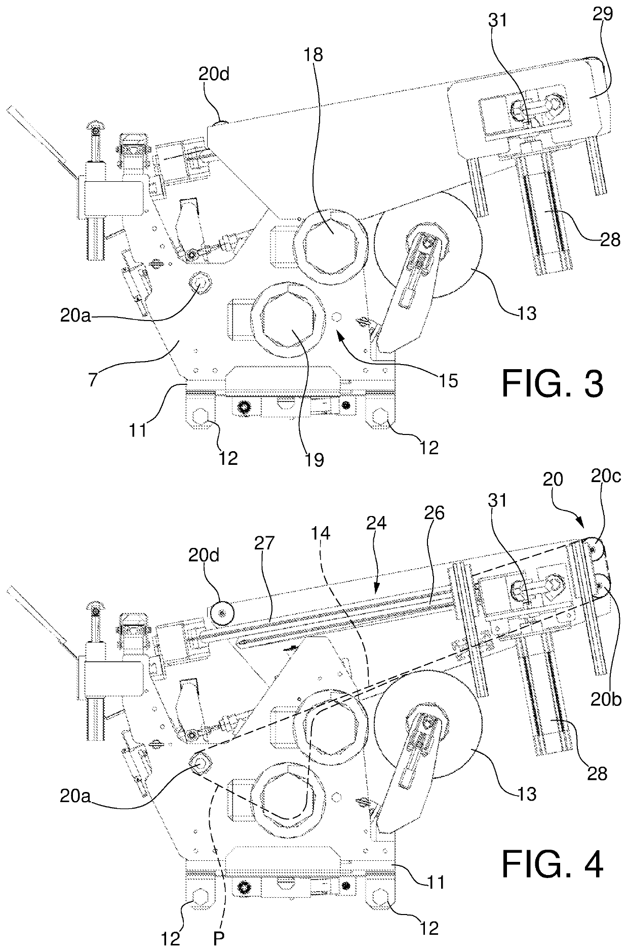 Wrapping head for wrapping loads, particularly palletized loads, and method of operation thereof