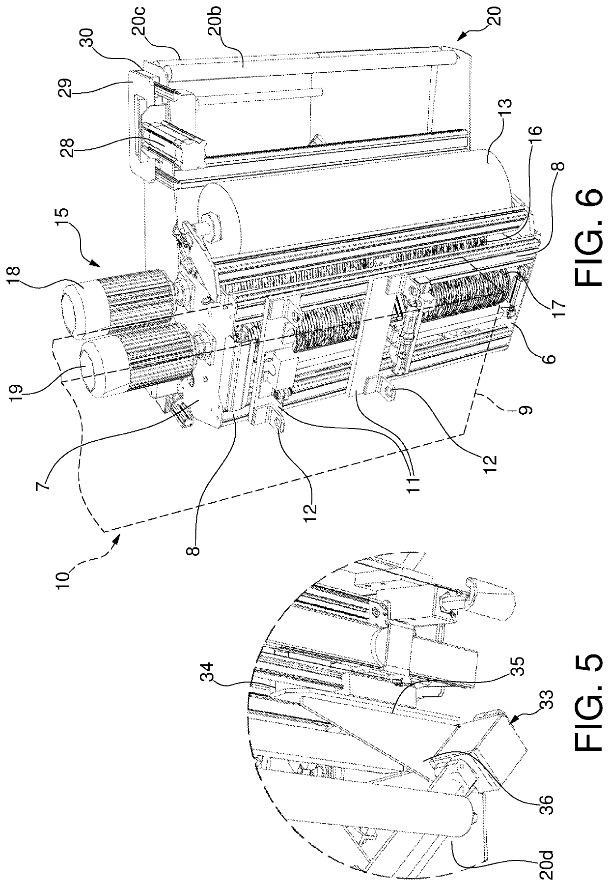 Wrapping head for wrapping loads, particularly palletized loads, and method of operation thereof