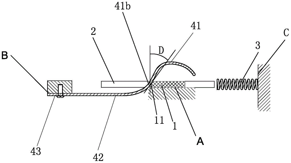 Hingeless rocking bar slide block mechanism and wefting rapier head for rapier loom