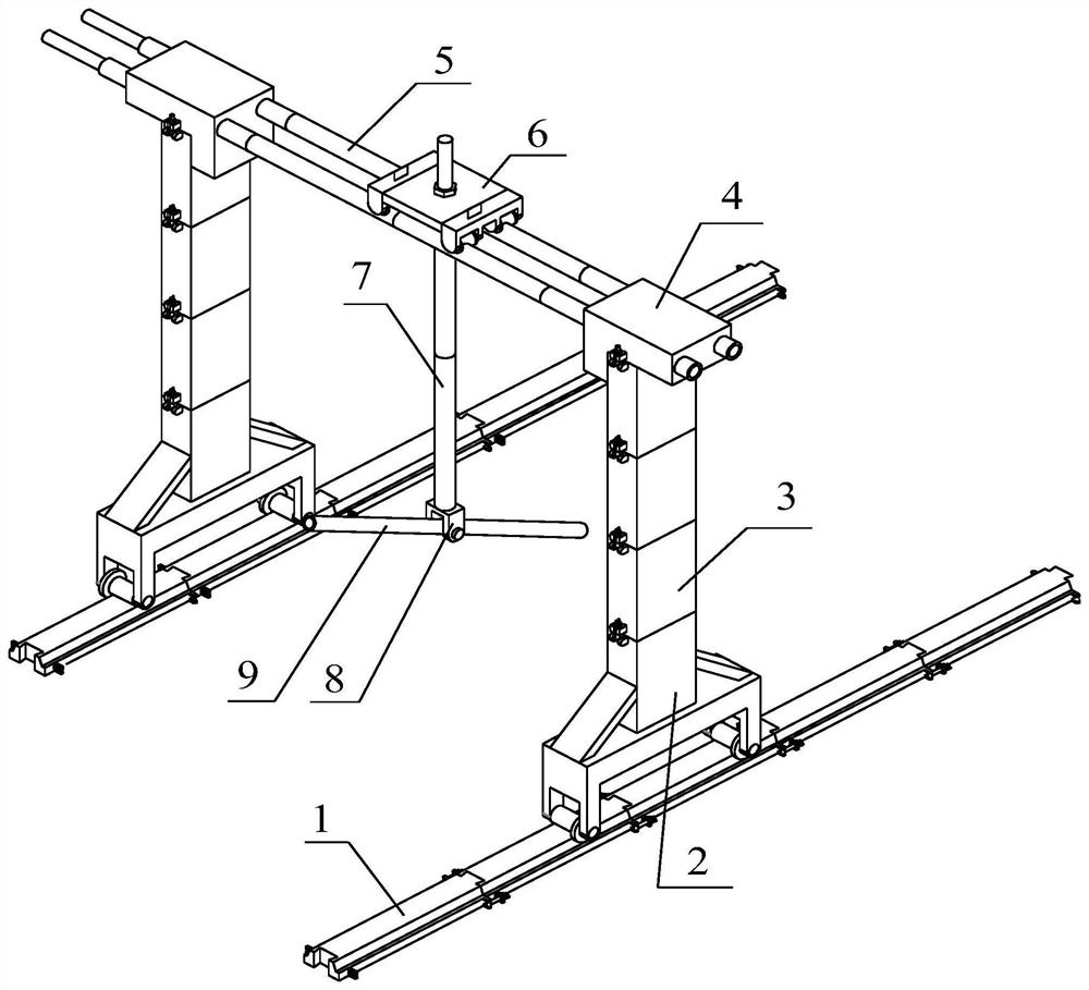Prefabricated part gantry hoisting device and using method