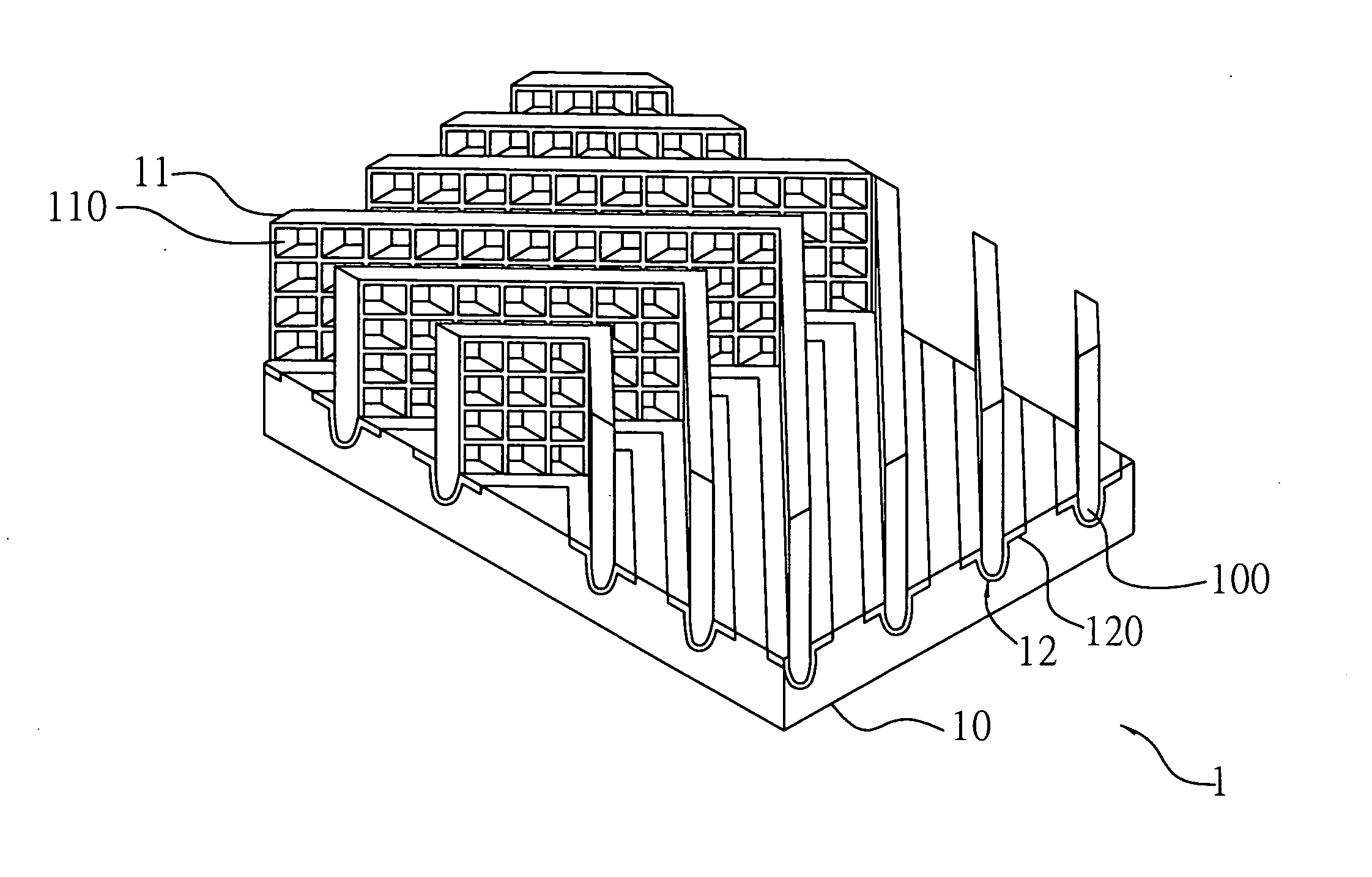 Mesh-type heat dissipating structure