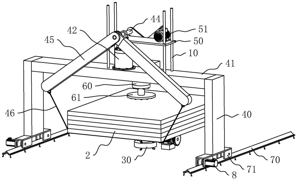 Cutting machine for cutting aerated concrete slabs