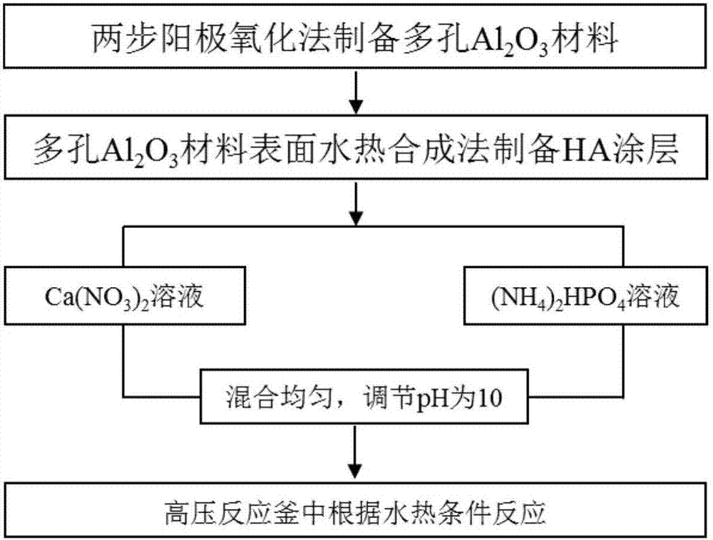 Method for preparing hydroxyapatite coating on surface of aluminium oxide