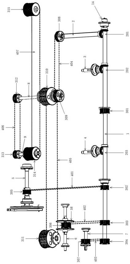 Transmission structure of boxing machine