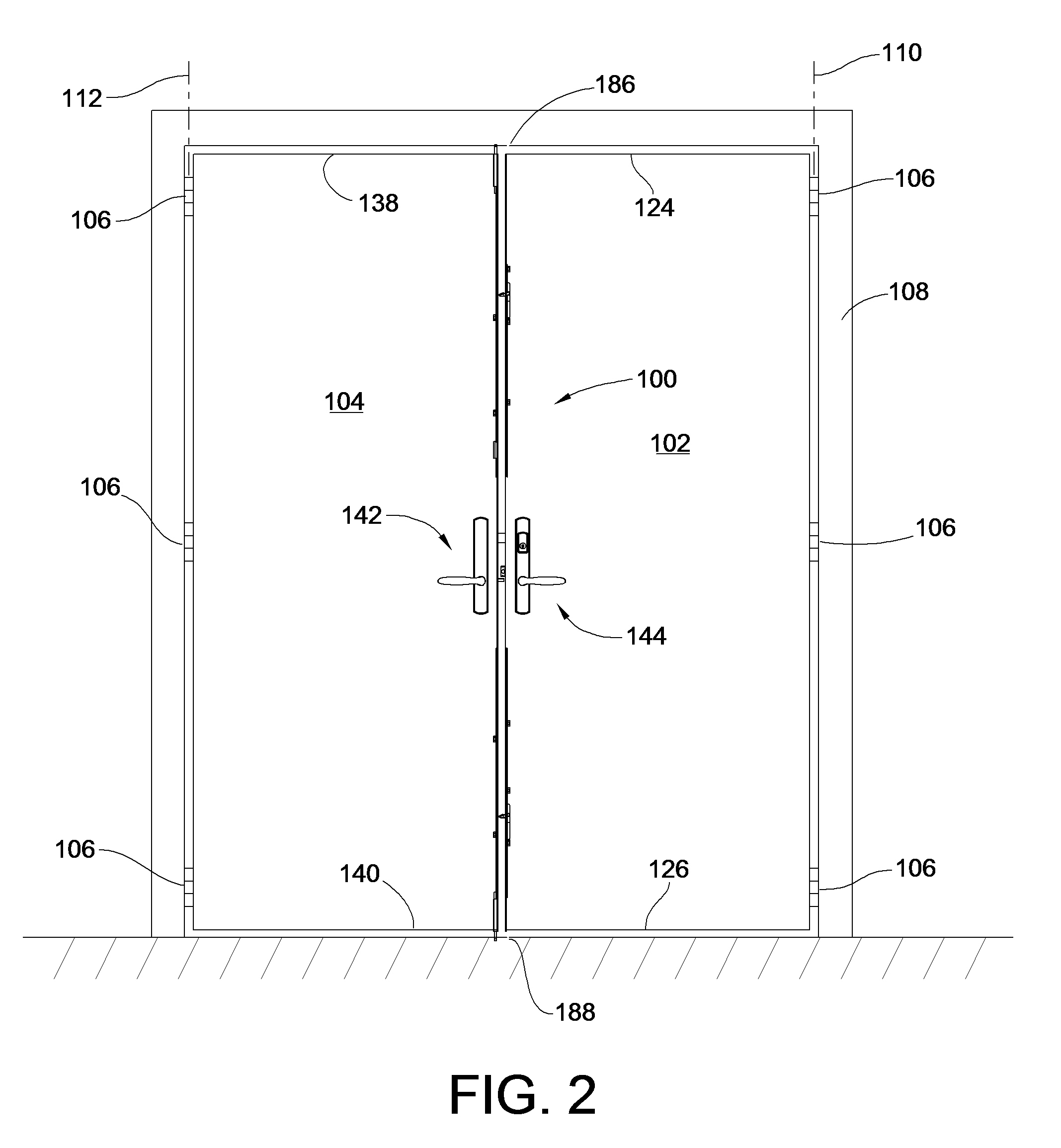 Locking arrangement for a hinged panel