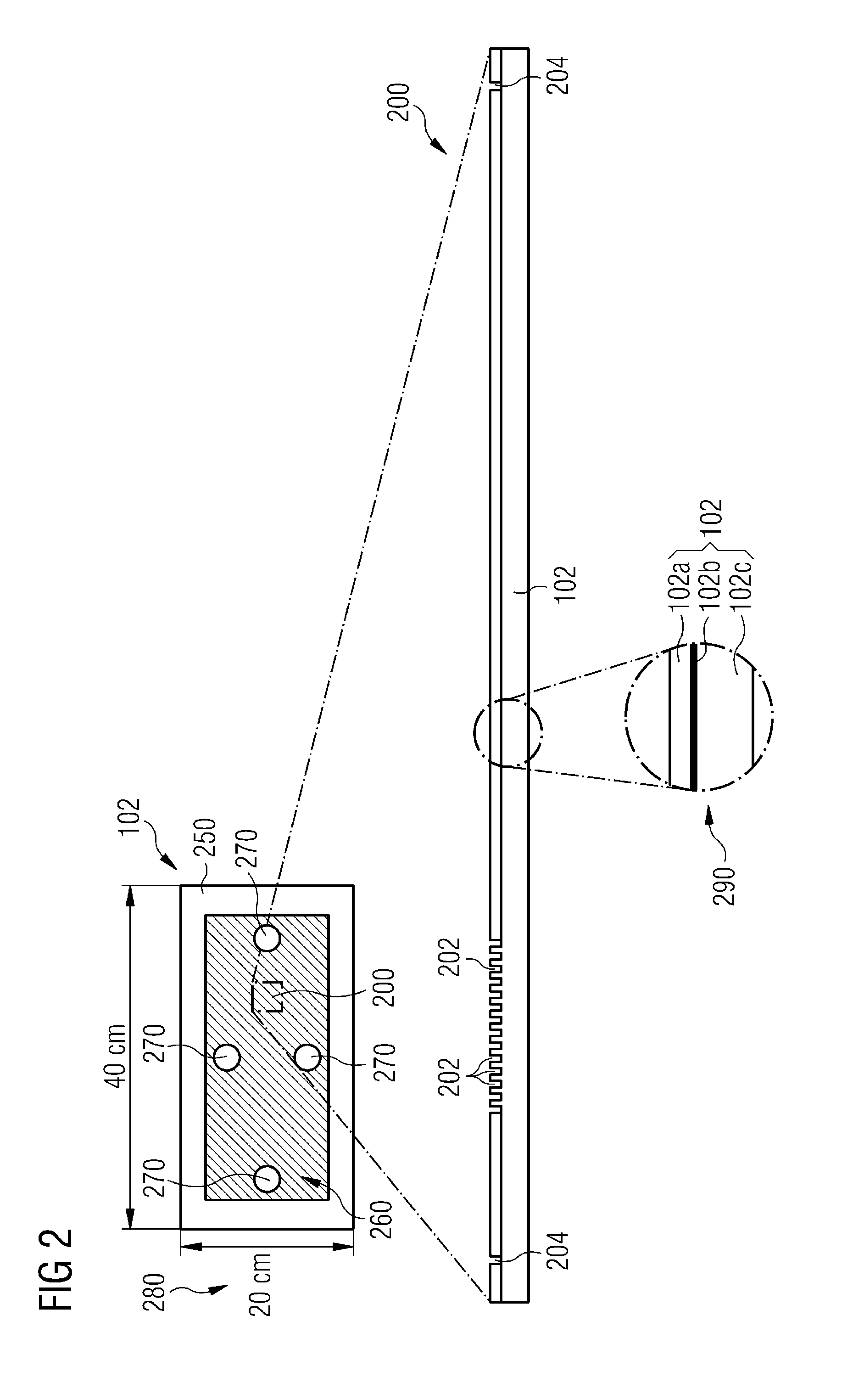 Chip assembling on adhesion layer or dielectric layer, extending beyond chip, on substrate