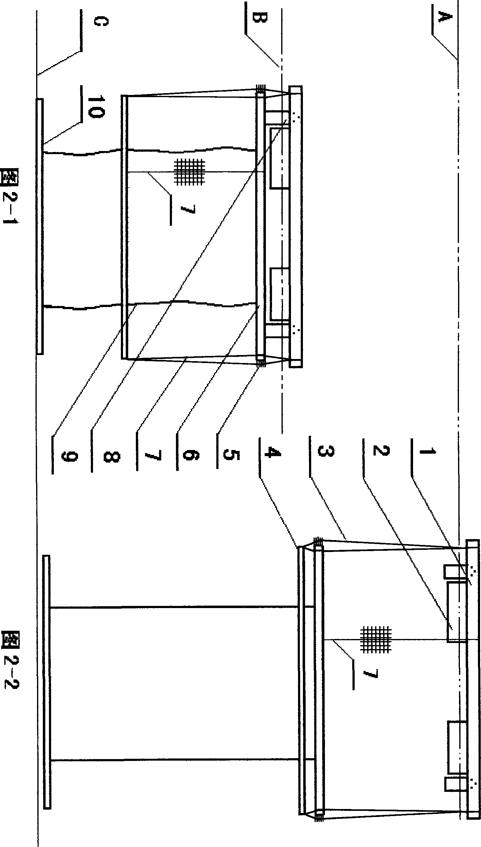 Method and device for automatically cleaning square frame style net cage by tidal wave underwater