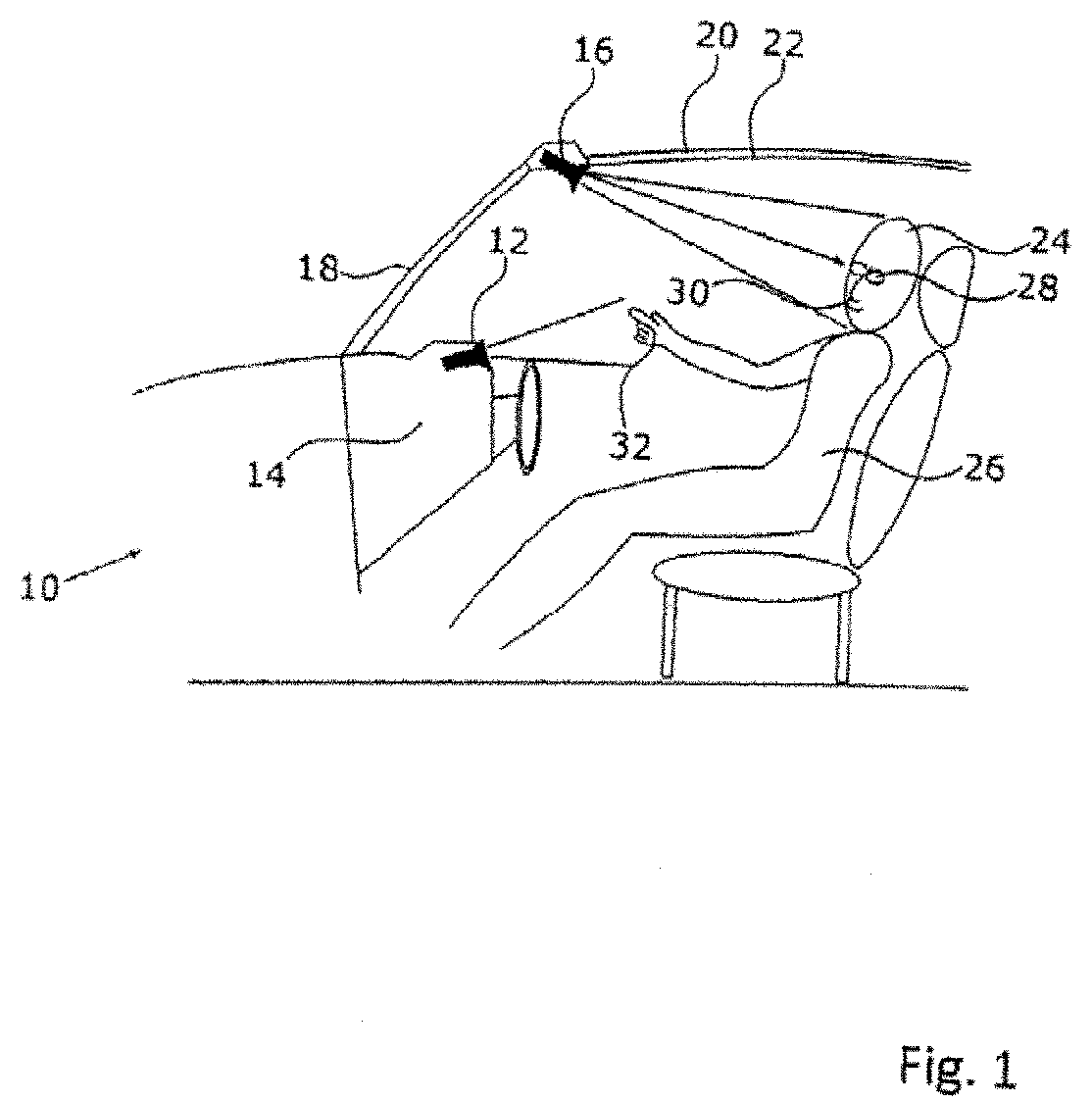 Optimize power consumption of display and projection devices by tracing passenger's trajectory in car cabin