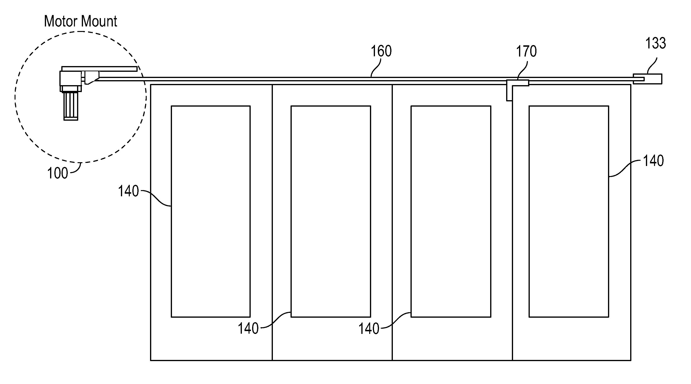 Belt tensioning motor mount