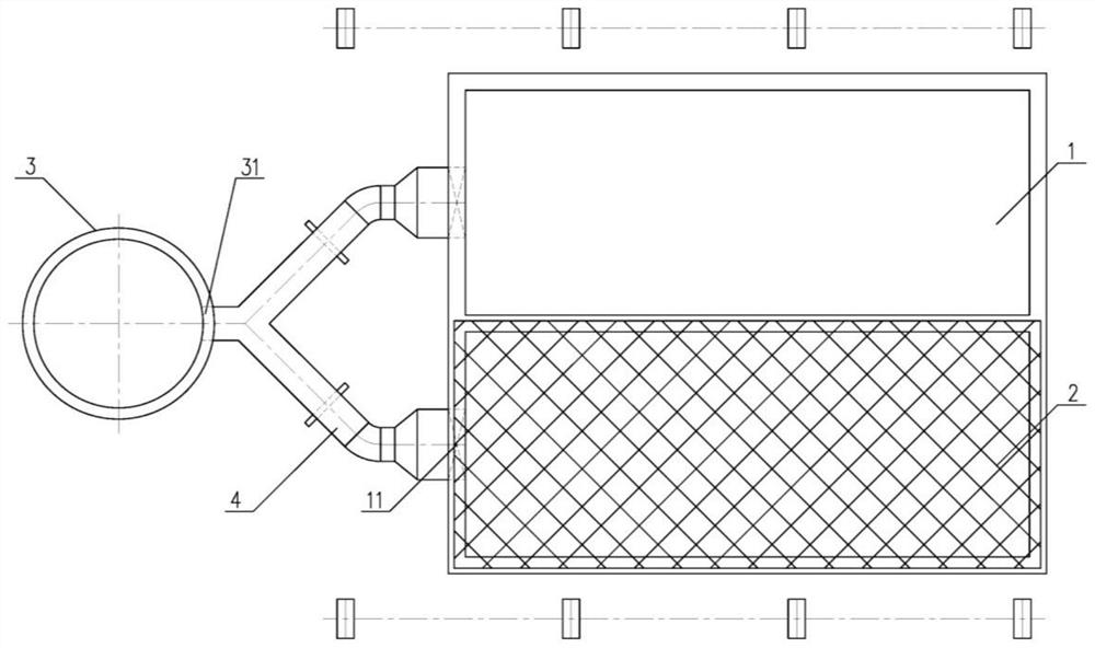 Centralized steam discharging device of water slag filtering tank and using method thereof