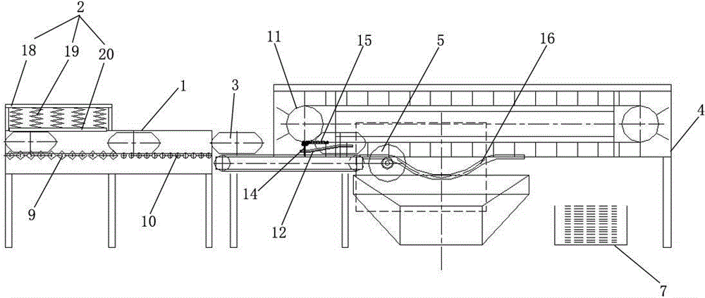 Automatic and continuous bag-breaking and unloading device